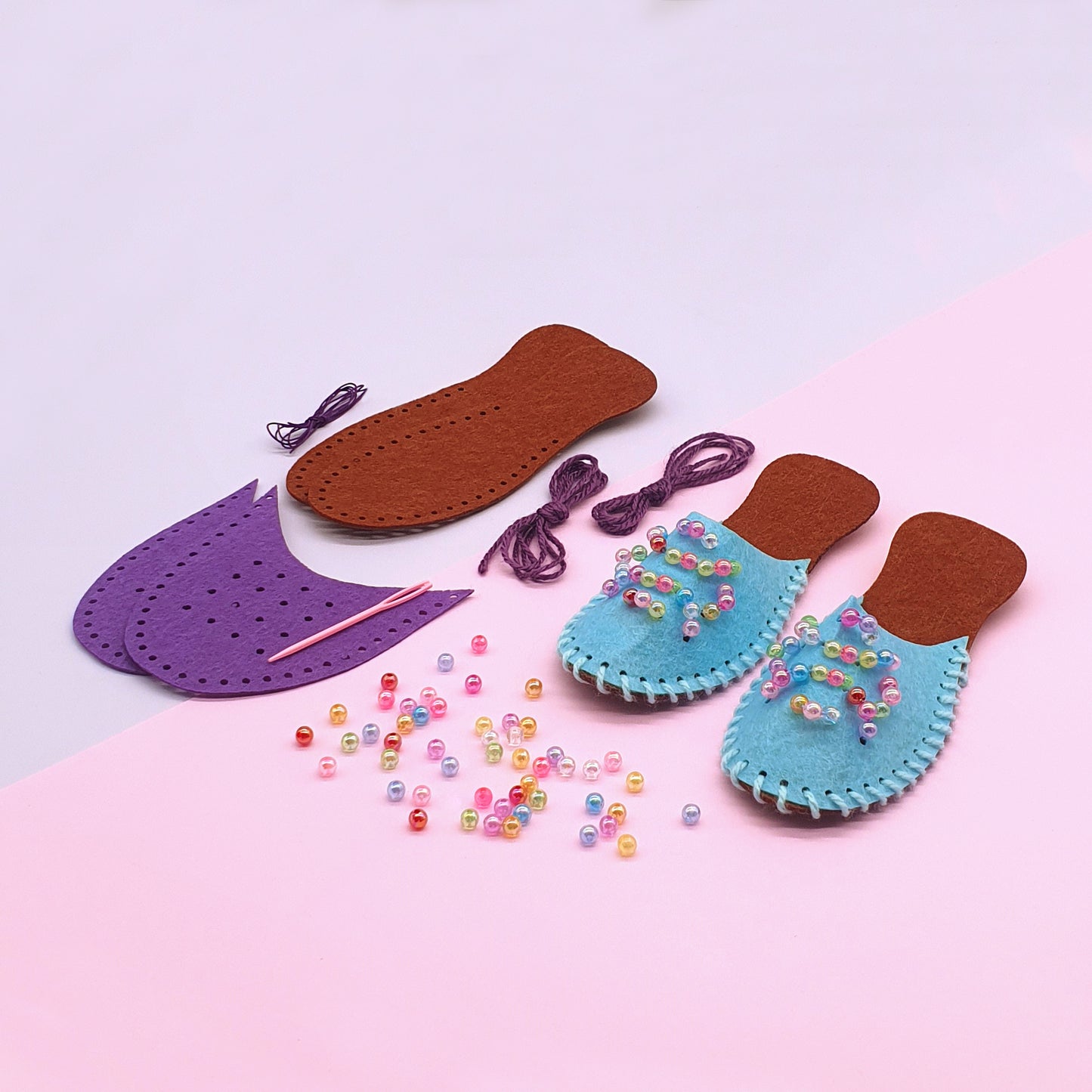 Felt Beaded Slippers